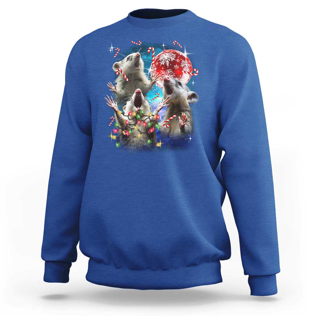 Possum Christmas Sweatshirt 3 Opossum Possum Funny Weird Cursed Meme - Wonder Print Shop