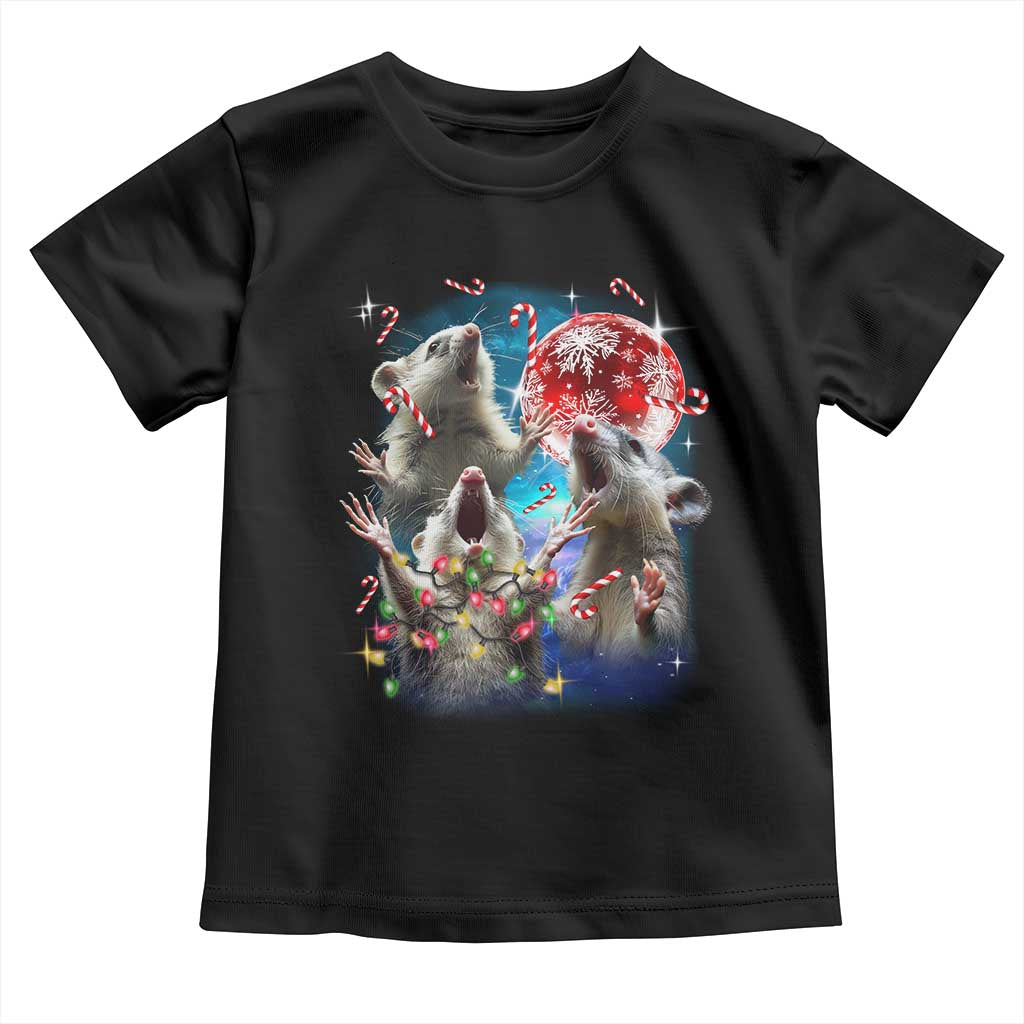 Possum Christmas Toddler T Shirt 3 Opossum Possum Funny Weird Cursed Meme