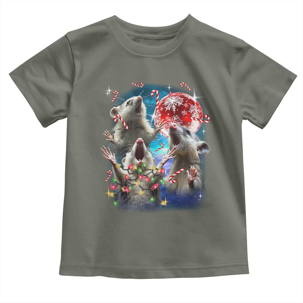 Possum Christmas Toddler T Shirt 3 Opossum Possum Funny Weird Cursed Meme