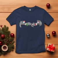 Opossum Christmas T Shirt Funny Wild Animals Xmas Lights - Wonder Print Shop