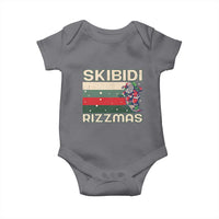 Funny Christmas Baby Onesie Skibidi Rizzmas Rizz Santa Clause Skating Board Xmas Retro Stripe