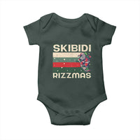 Funny Christmas Baby Onesie Skibidi Rizzmas Rizz Santa Clause Skating Board Xmas Retro Stripe