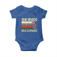 Funny Christmas Baby Onesie Skibidi Rizzmas Rizz Santa Clause Skating Board Xmas Retro Stripe