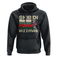 Funny Christmas Hoodie Skibidi Rizzmas Rizz Santa Clause Skating Board Xmas Retro Stripe