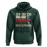 Funny Christmas Hoodie Skibidi Rizzmas Rizz Santa Clause Skating Board Xmas Retro Stripe