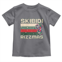 Funny Christmas Toddler T Shirt Skibidi Rizzmas Rizz Santa Clause Skating Board Xmas Retro Stripe