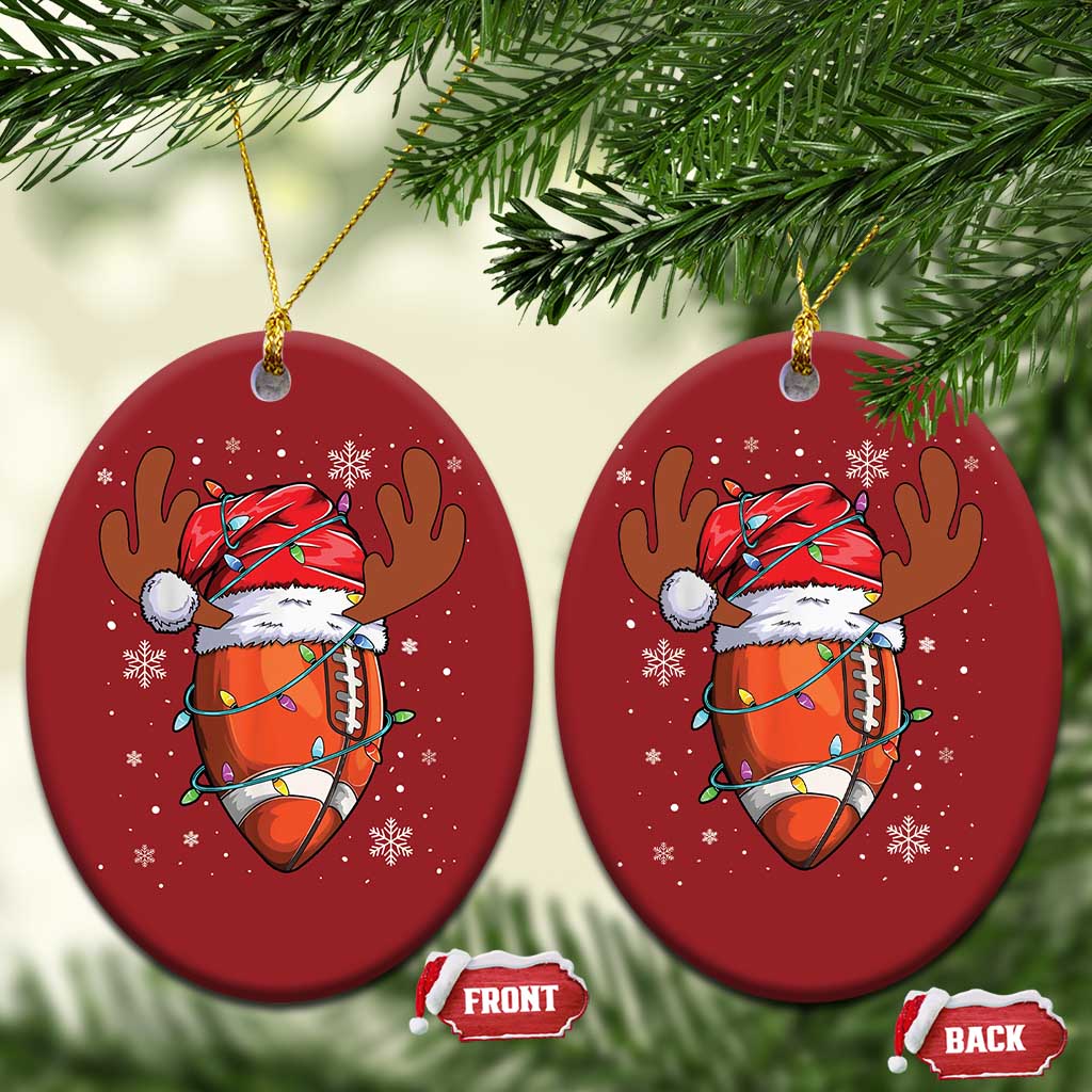 Xmas Football Christmas Ornament For Men Boys Santa Sports Player - Wonder Print Shop