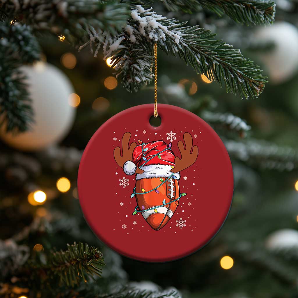Xmas Football Christmas Ornament For Men Boys Santa Sports Player - Wonder Print Shop