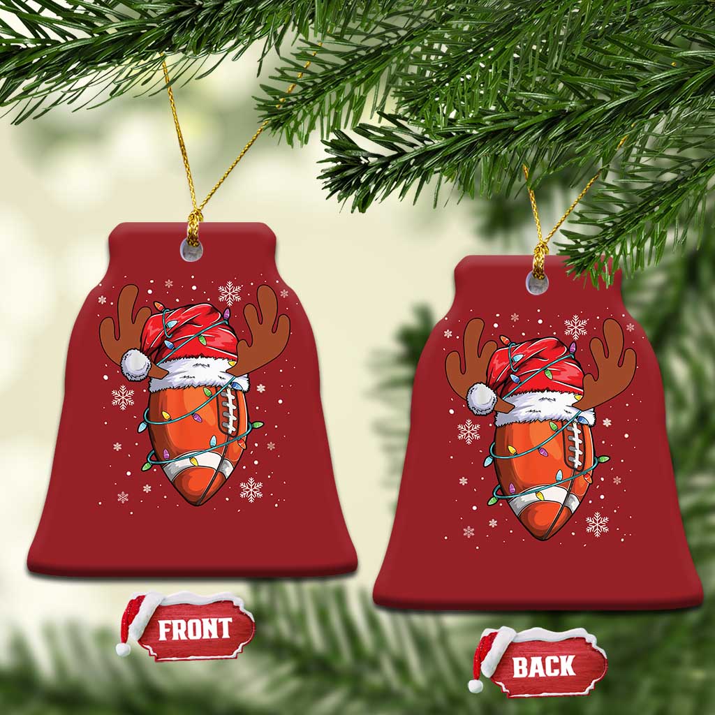 Xmas Football Christmas Ornament For Men Boys Santa Sports Player - Wonder Print Shop