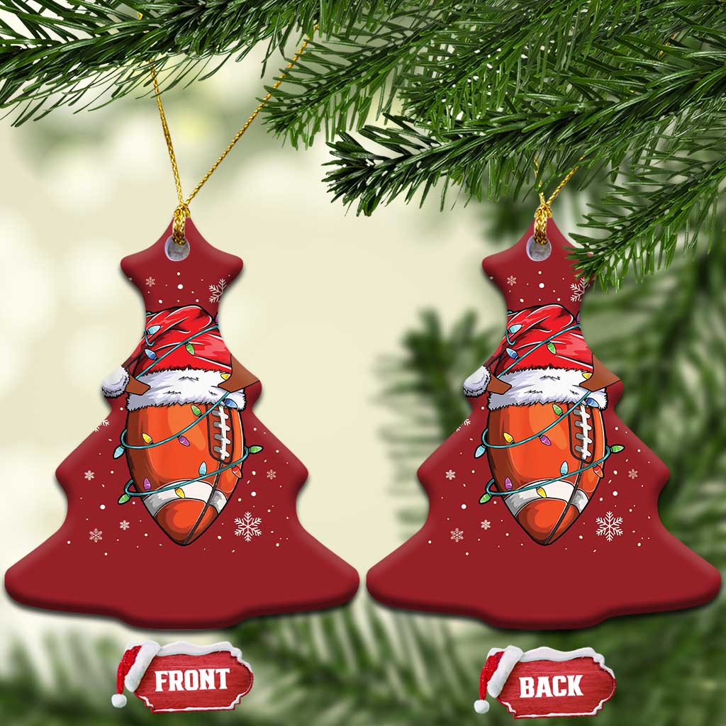 Xmas Football Christmas Ornament For Men Boys Santa Sports Player - Wonder Print Shop