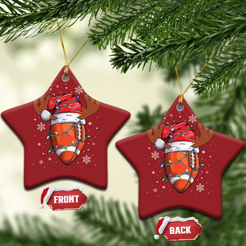 Xmas Football Christmas Ornament For Men Boys Santa Sports Player - Wonder Print Shop