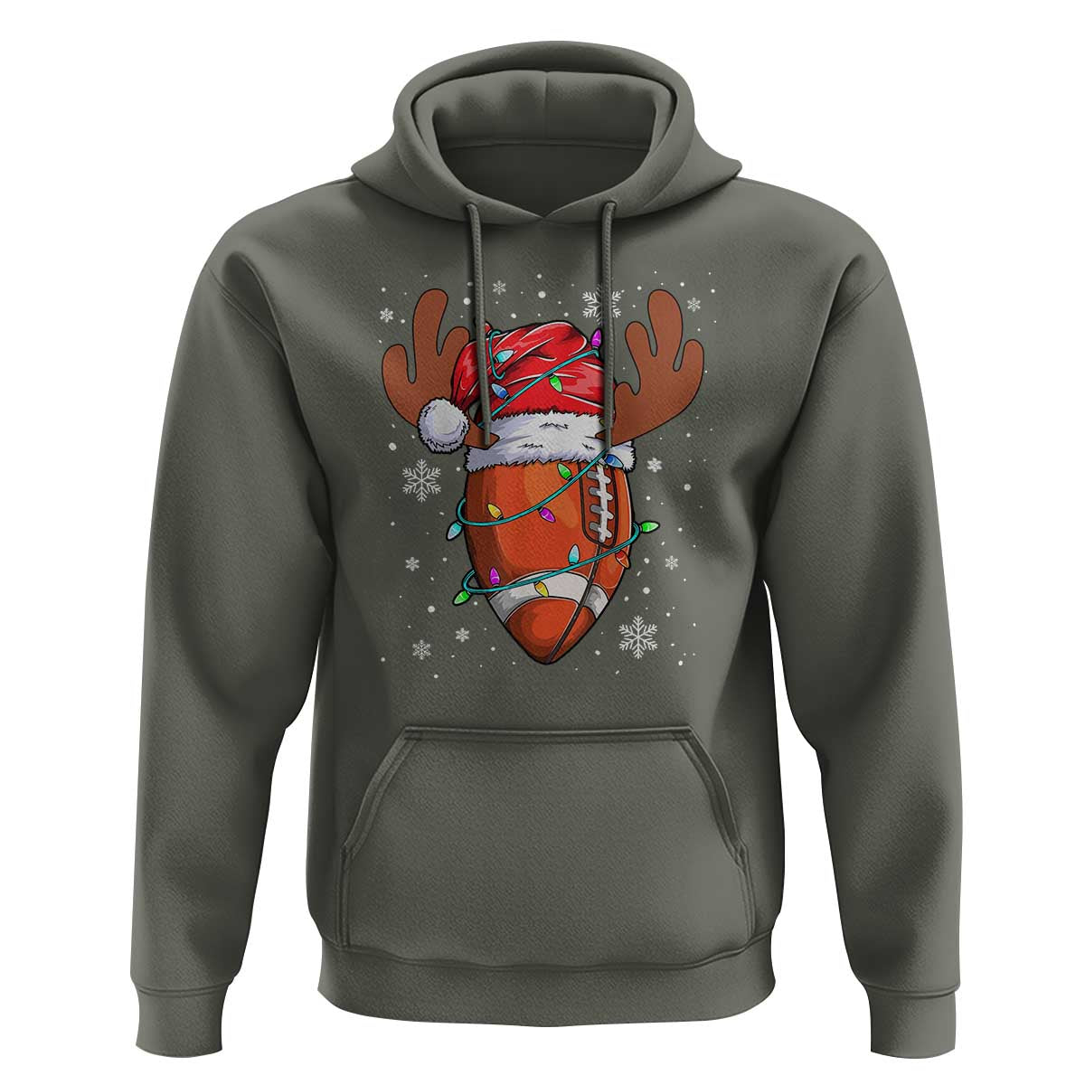 Christmas Football Hoodie For Men Boys Santa Sports Player