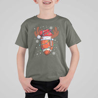 Christmas Football T Shirt For Kid For Men Boys Santa Sports Player - Wonder Print Shop