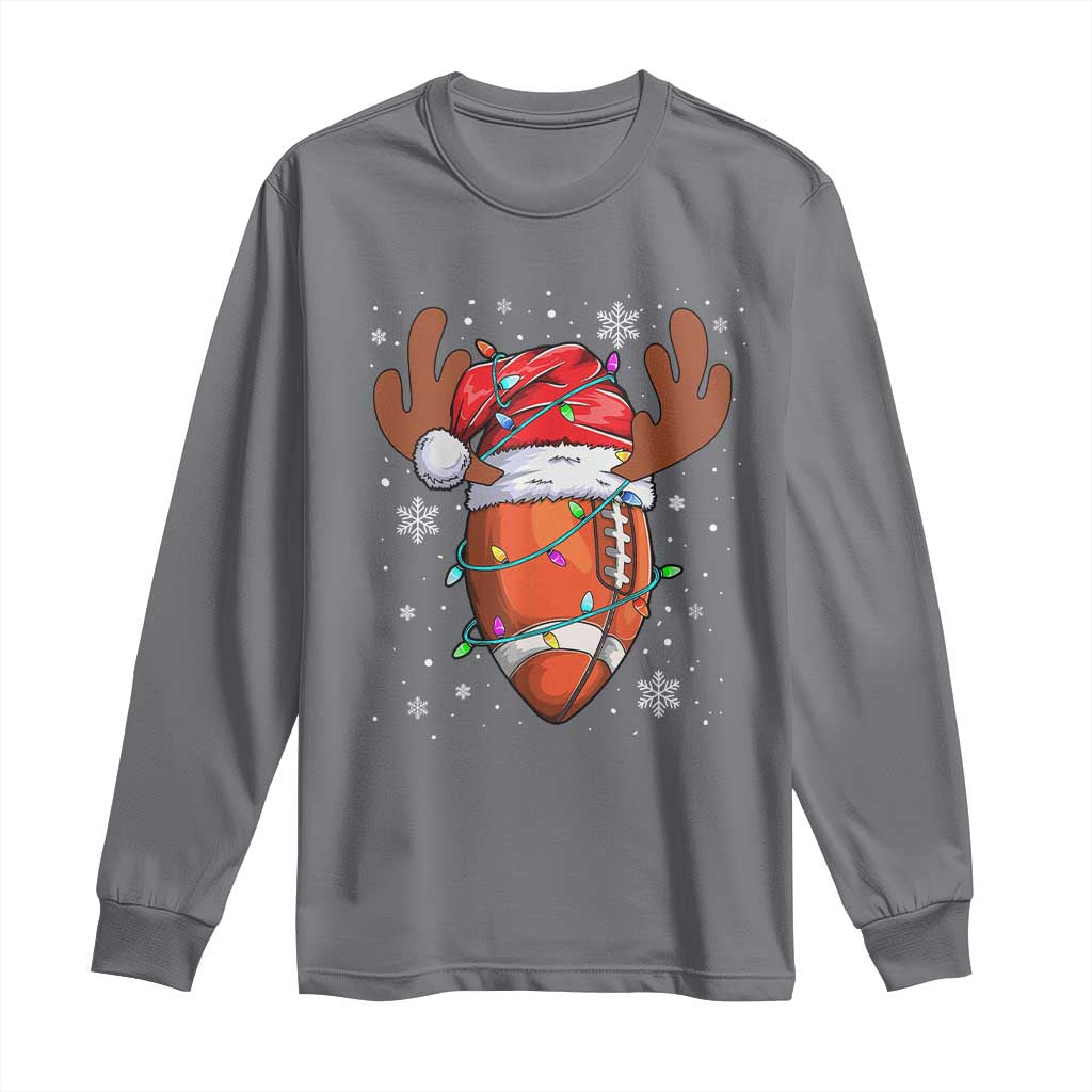 Christmas Football Long Sleeve Shirt For Men Boys Santa Sports Player