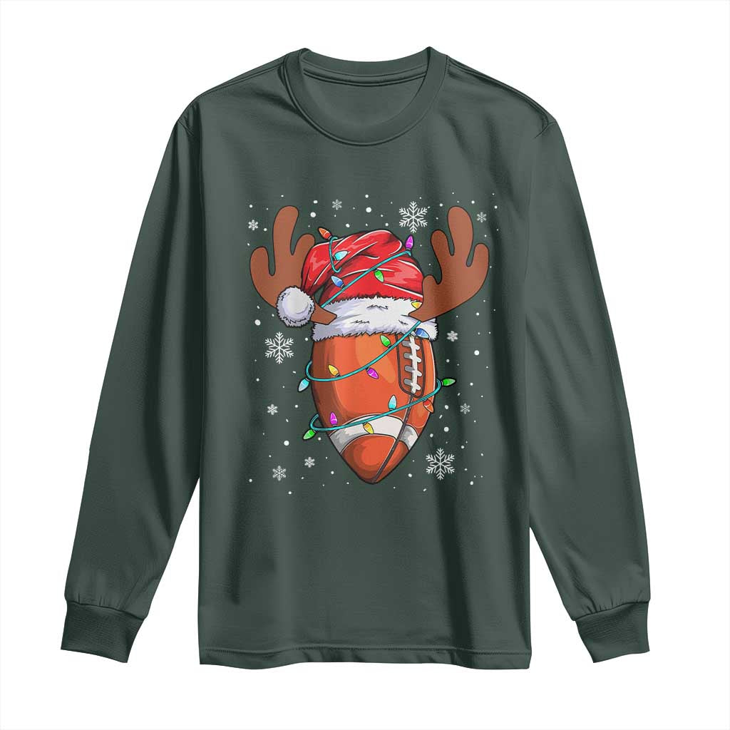 Christmas Football Long Sleeve Shirt For Men Boys Santa Sports Player