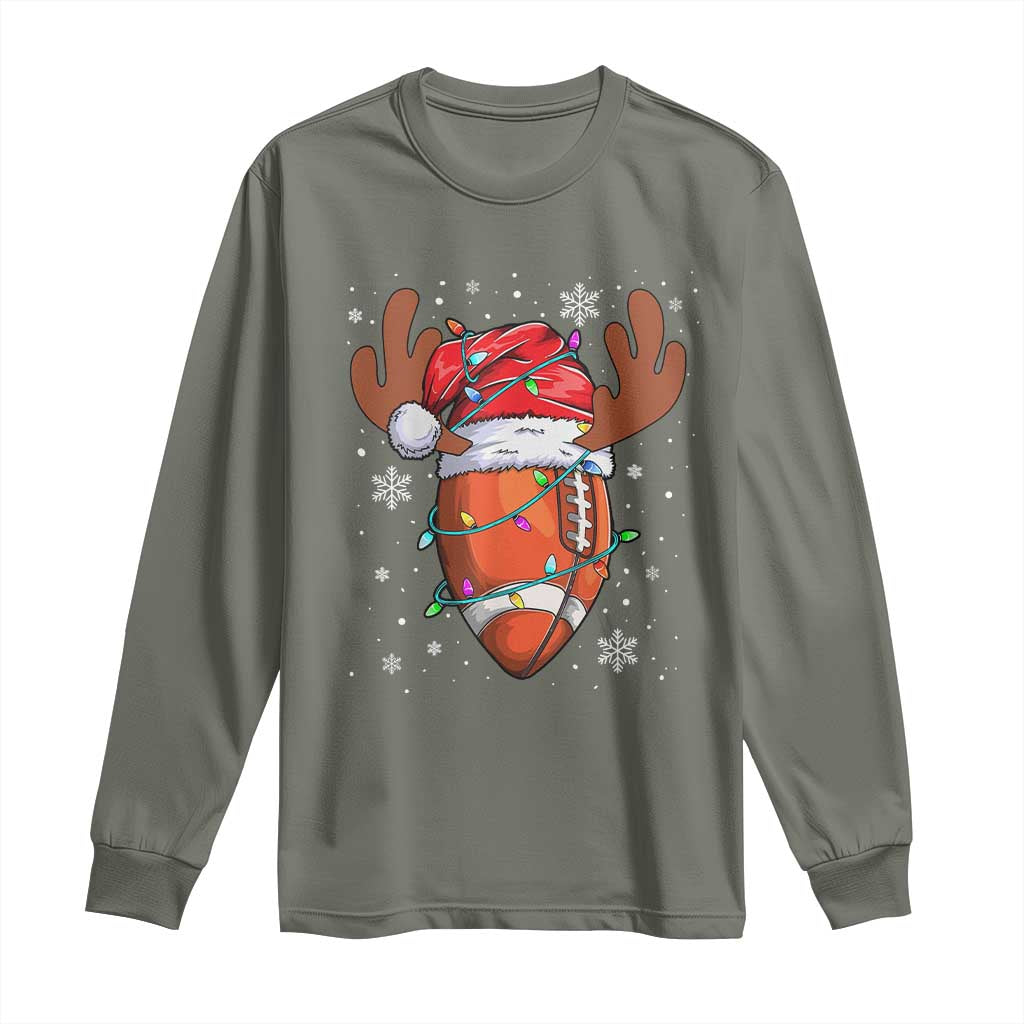 Christmas Football Long Sleeve Shirt For Men Boys Santa Sports Player