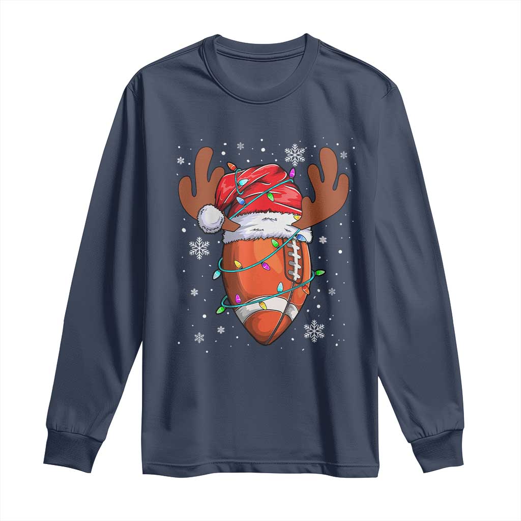 Christmas Football Long Sleeve Shirt For Men Boys Santa Sports Player