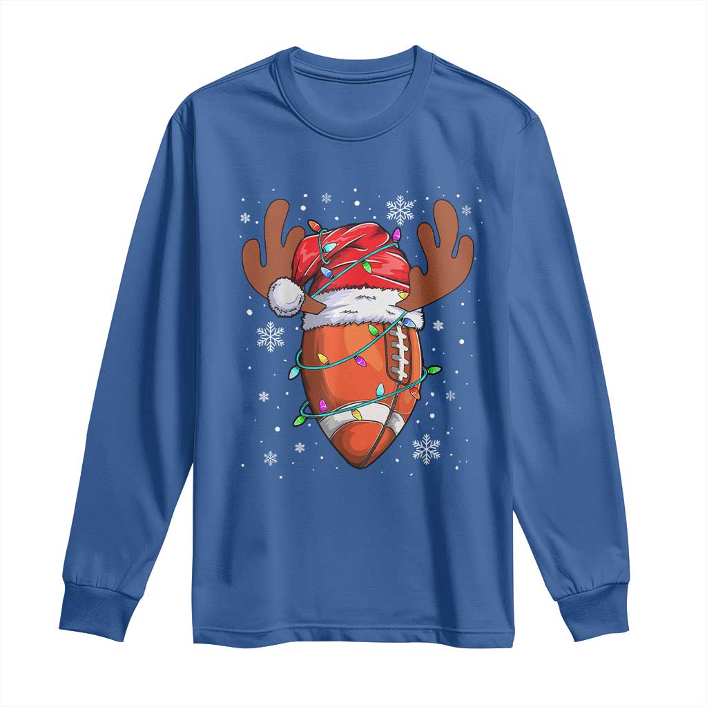 Christmas Football Long Sleeve Shirt For Men Boys Santa Sports Player