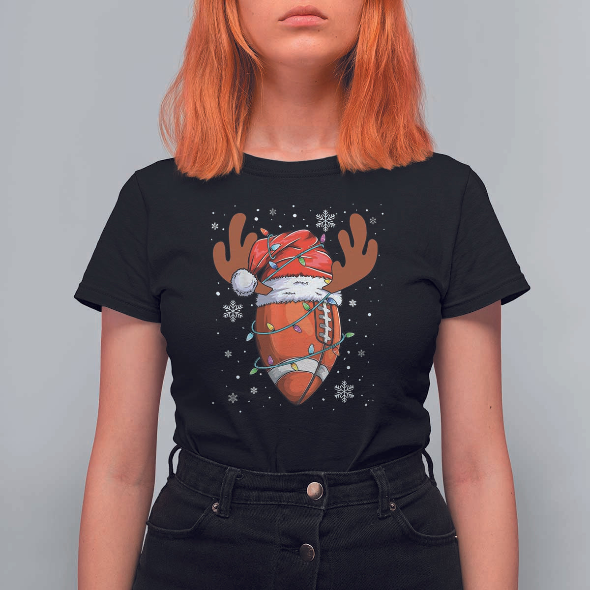 Christmas Football T Shirt For Women For Men Boys Santa Sports Player - Wonder Print Shop