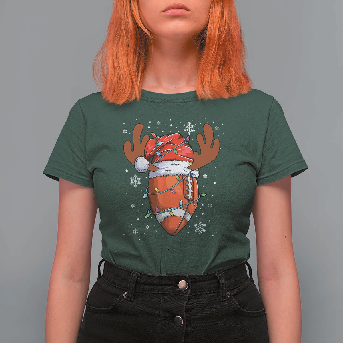 Christmas Football T Shirt For Women For Men Boys Santa Sports Player - Wonder Print Shop