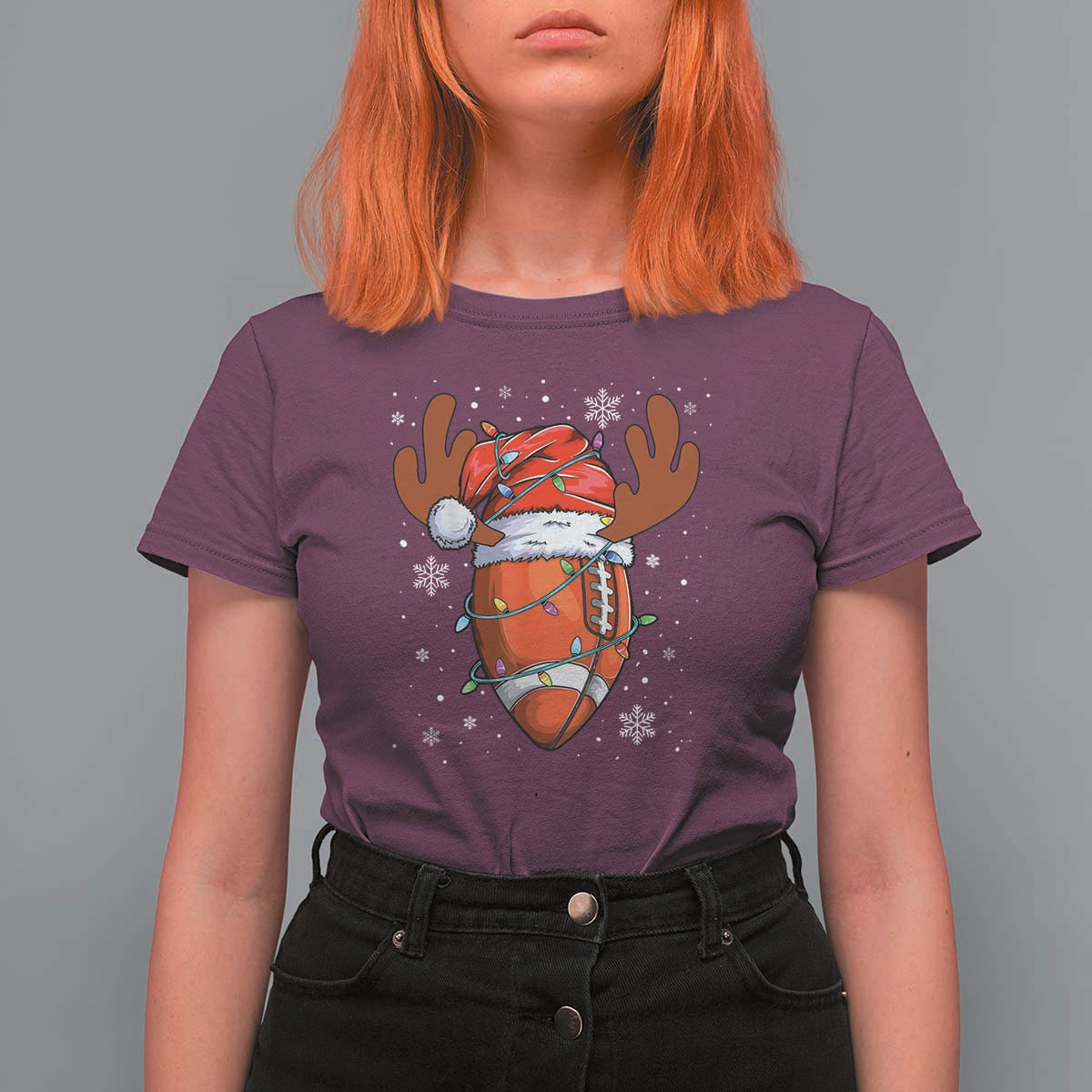 Christmas Football T Shirt For Women For Men Boys Santa Sports Player - Wonder Print Shop