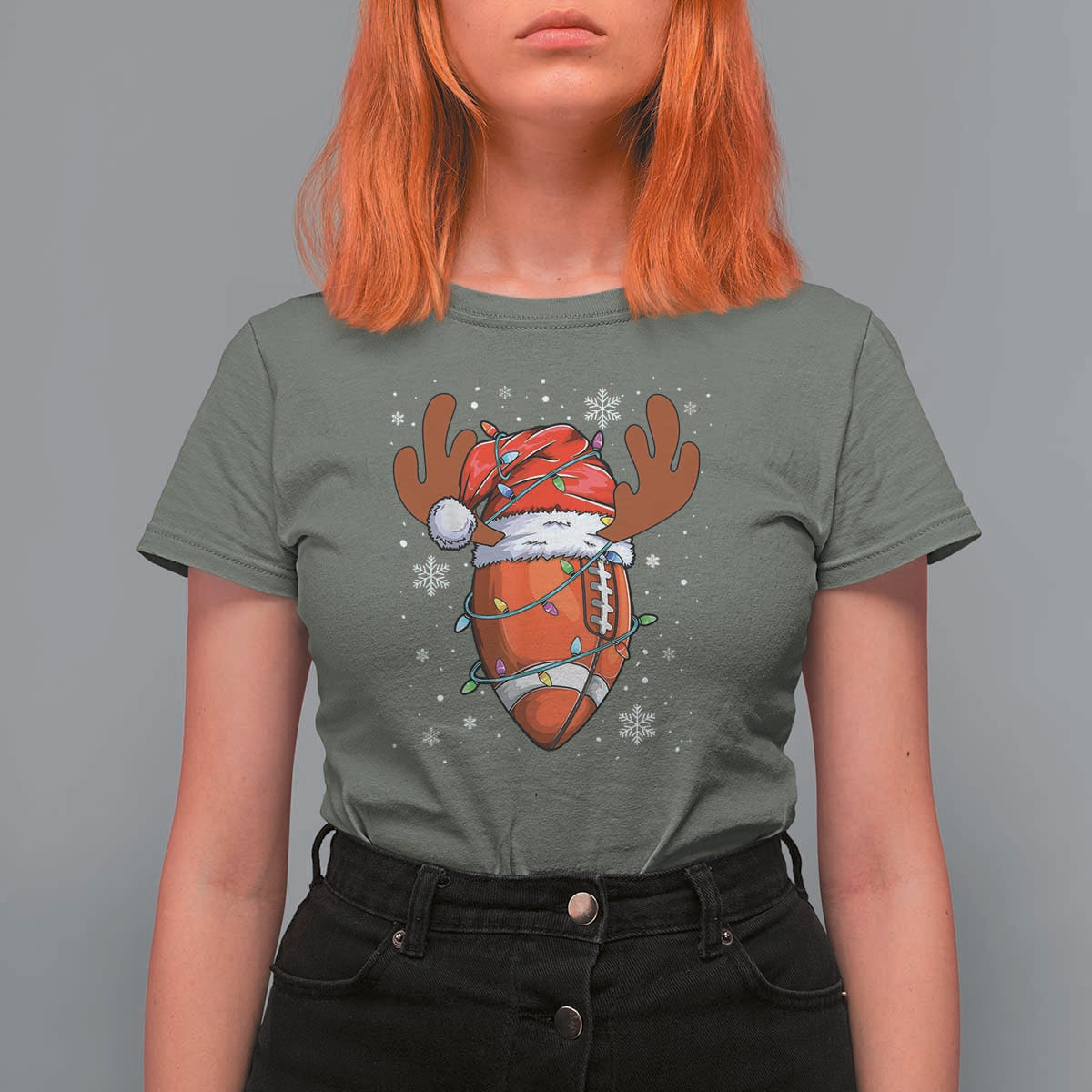 Christmas Football T Shirt For Women For Men Boys Santa Sports Player - Wonder Print Shop