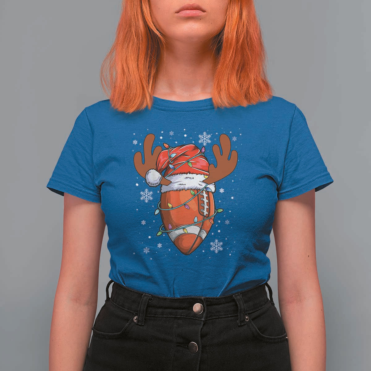 Christmas Football T Shirt For Women For Men Boys Santa Sports Player - Wonder Print Shop