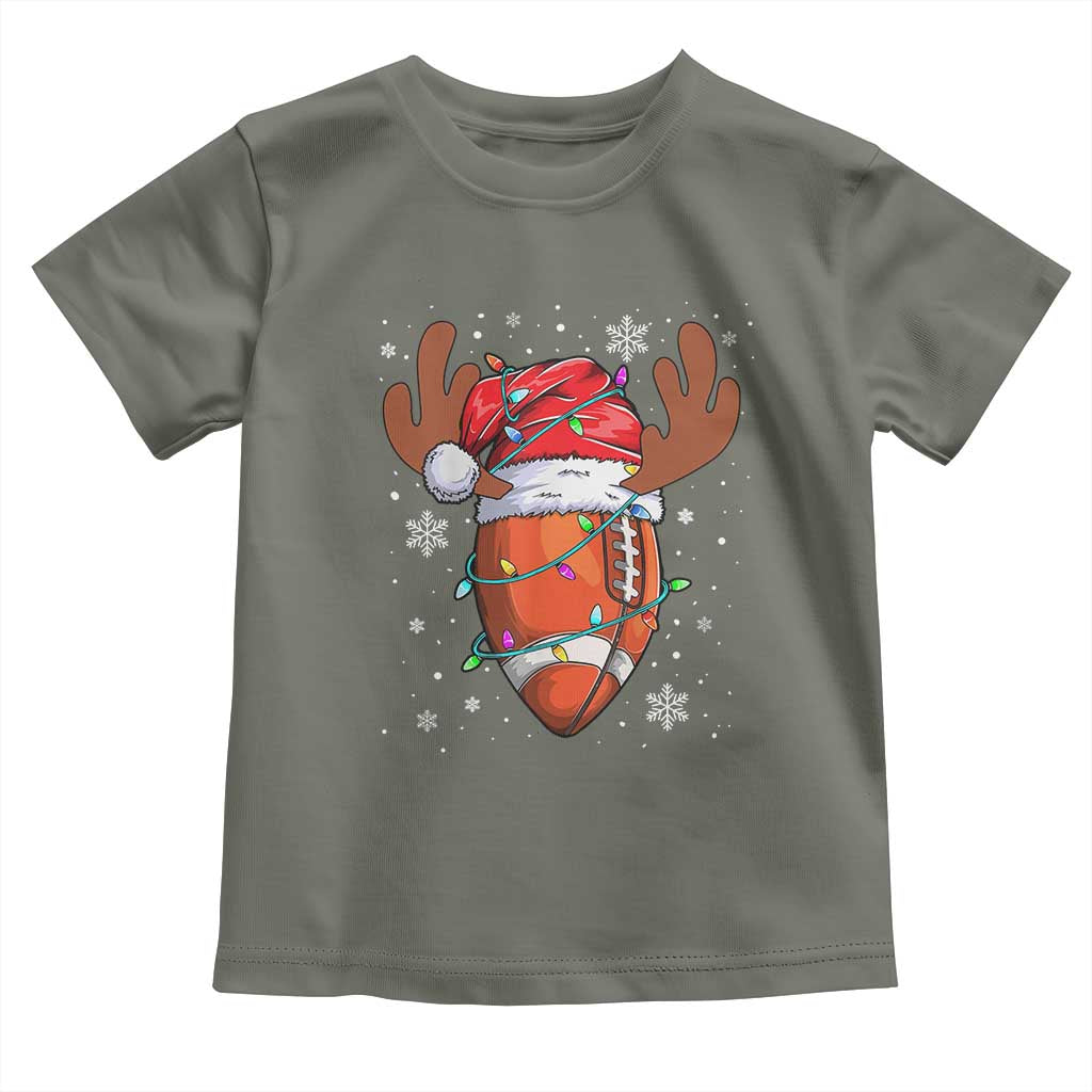 Christmas Football Toddler T Shirt For Men Boys Santa Sports Player