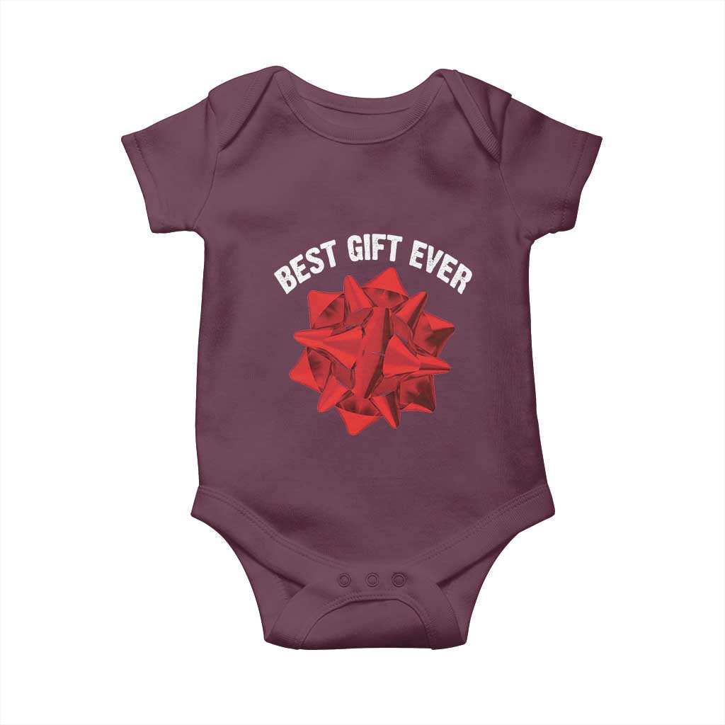 Christmas Present Costume Baby Onesie Best Gift Ever Red Bow
