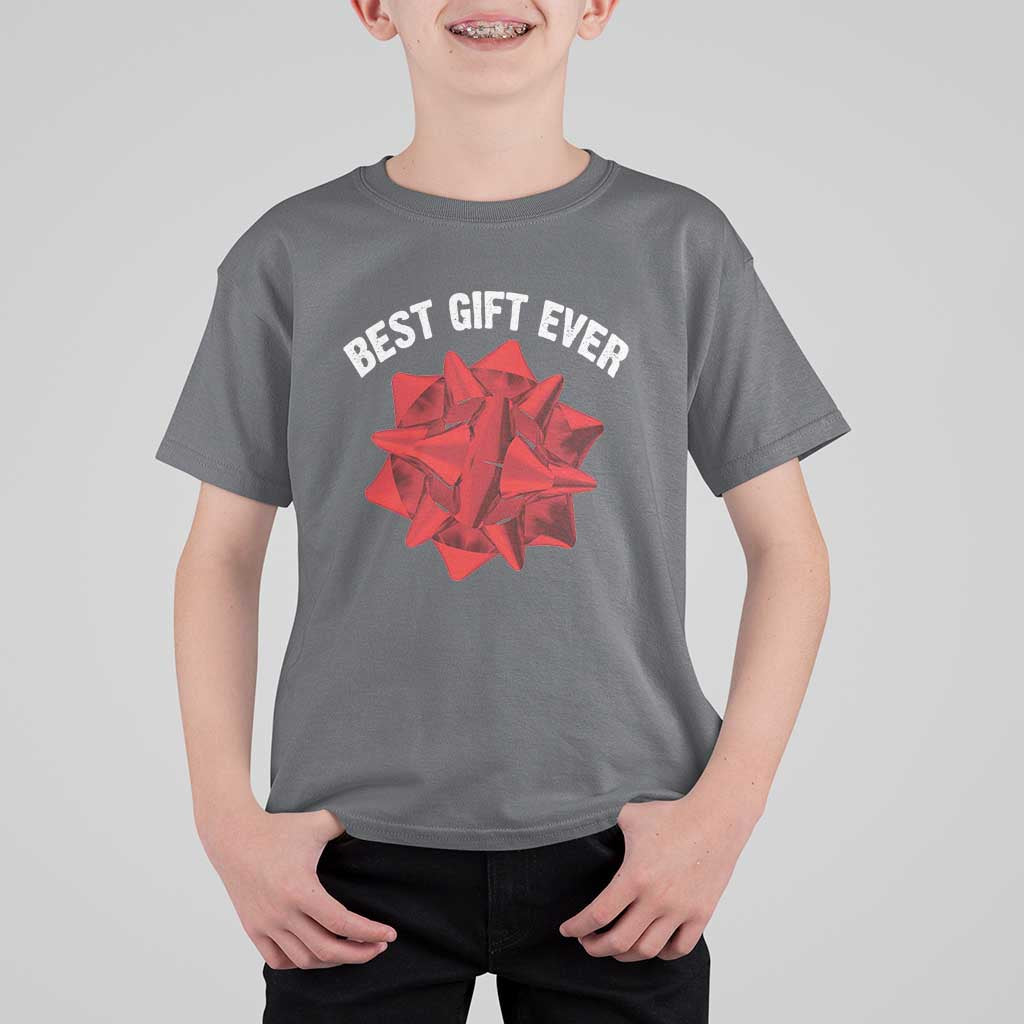 Christmas Present Costume T Shirt For Kid Best Gift Ever Red Bow - Wonder Print Shop