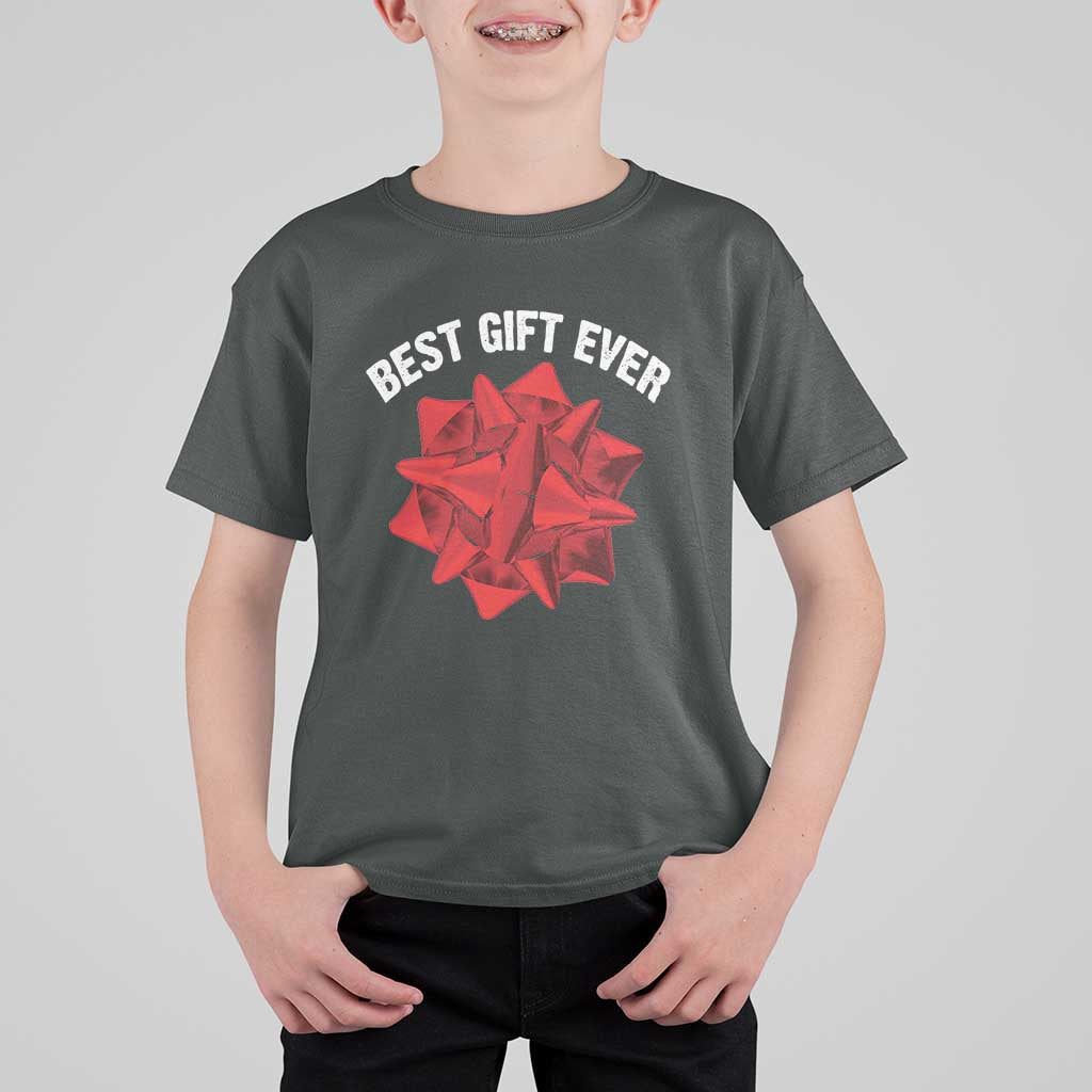 Christmas Present Costume T Shirt For Kid Best Gift Ever Red Bow - Wonder Print Shop