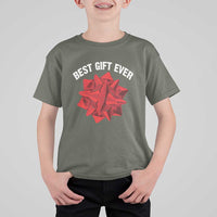 Christmas Present Costume T Shirt For Kid Best Gift Ever Red Bow - Wonder Print Shop