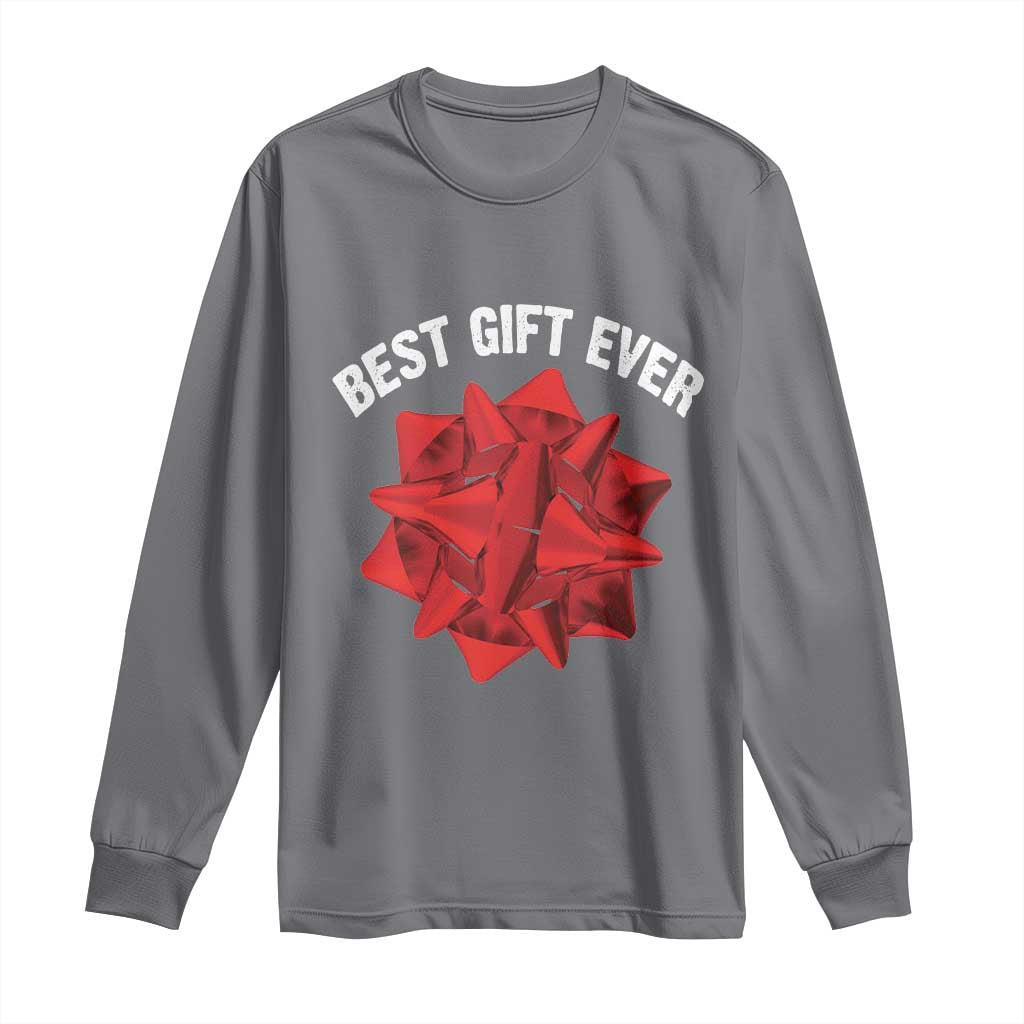 Christmas Present Costume Long Sleeve Shirt Best Gift Ever Red Bow