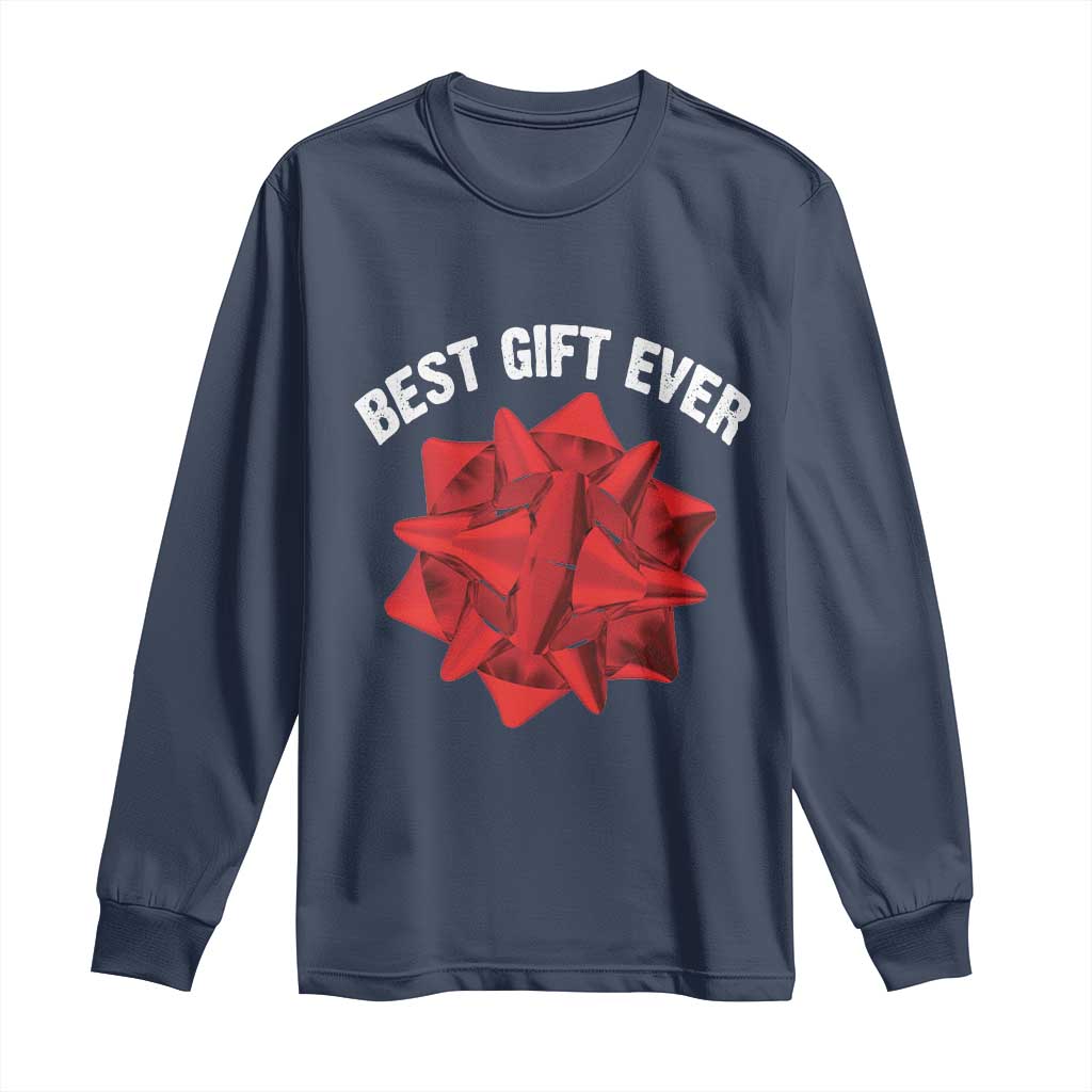 Christmas Present Costume Long Sleeve Shirt Best Gift Ever Red Bow
