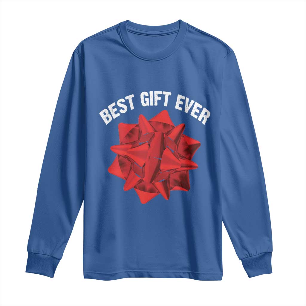 Christmas Present Costume Long Sleeve Shirt Best Gift Ever Red Bow