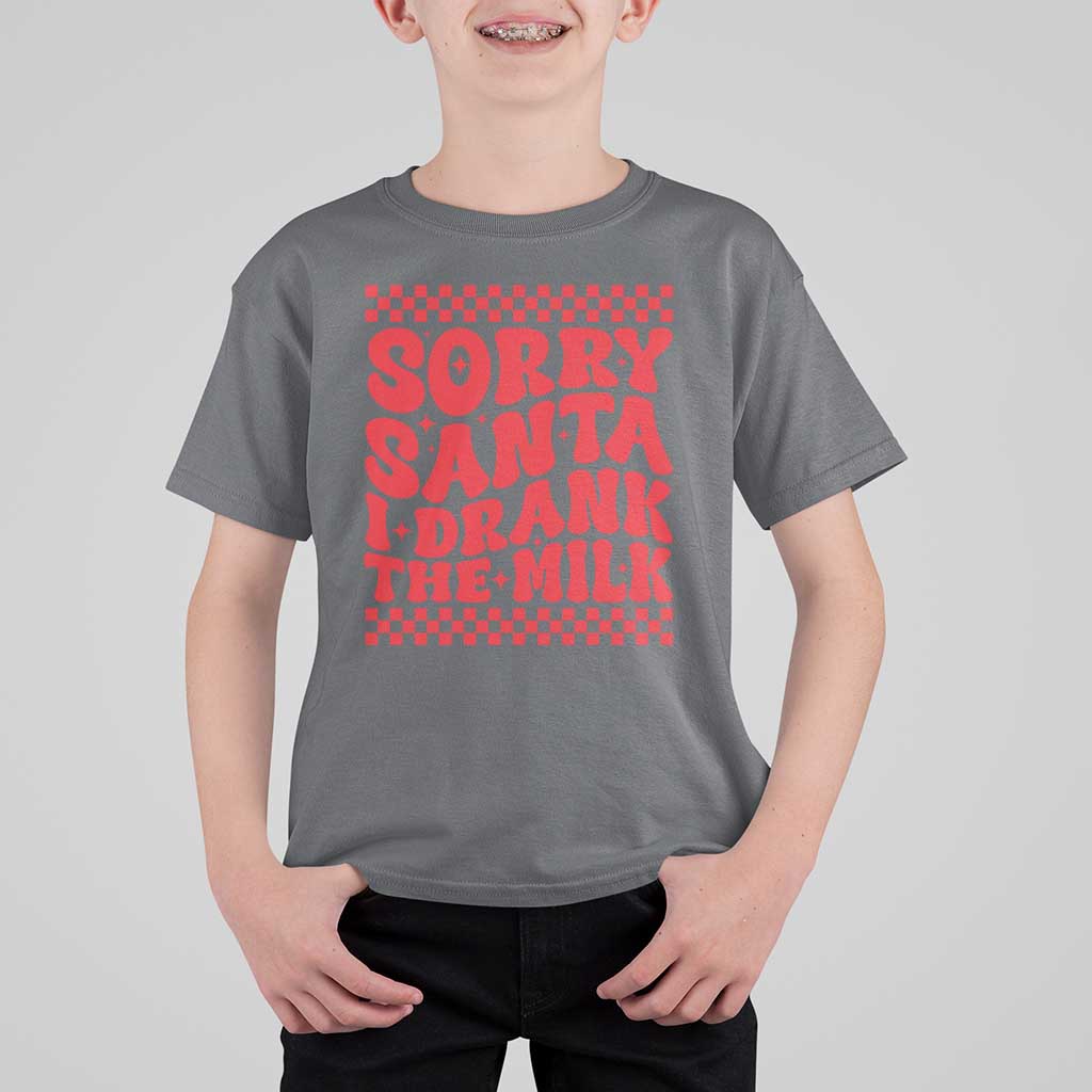 Christmas Baby T Shirt For Kid Sorry Santa I Drank The Milk Groovy - Wonder Print Shop
