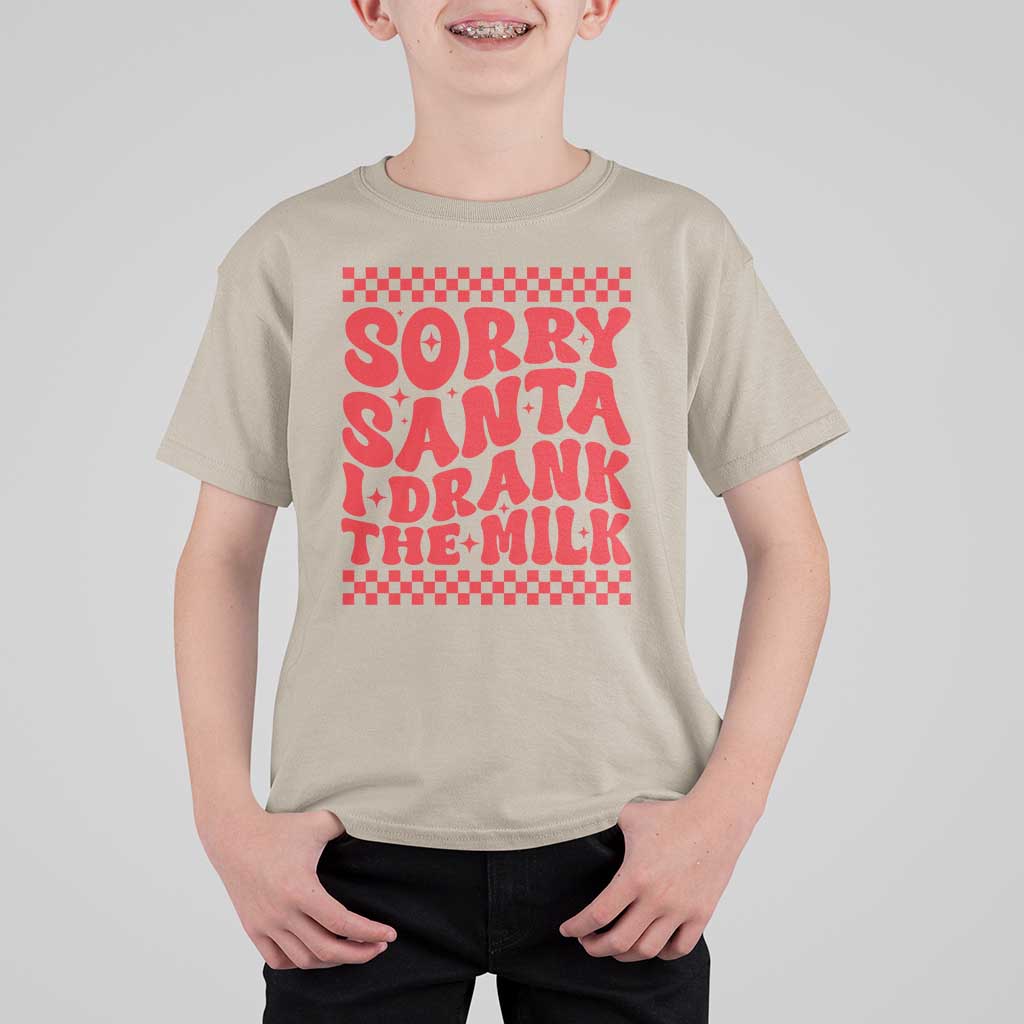 Christmas Baby T Shirt For Kid Sorry Santa I Drank The Milk Groovy - Wonder Print Shop