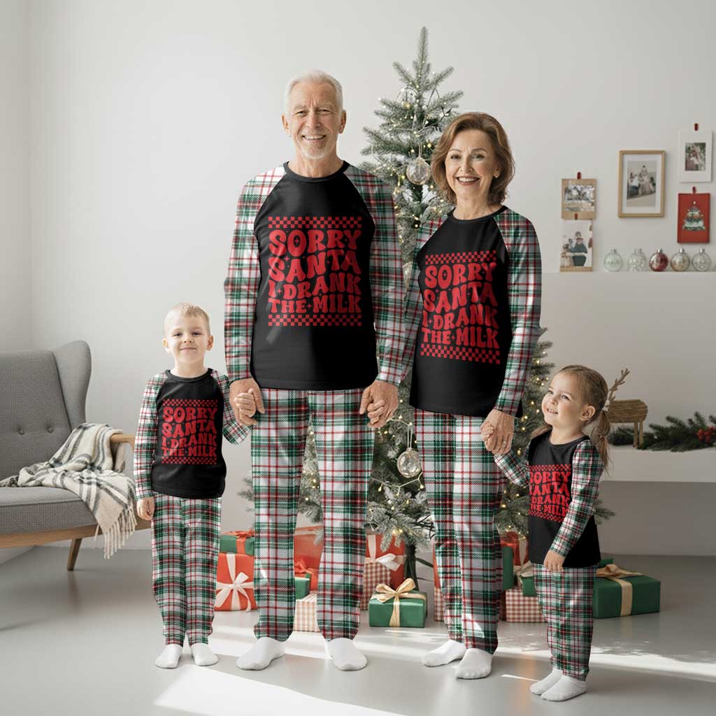 Baby Plaid Pajama Set Sorry Santa I Drank The Milk Groovy - Wonder Print Shop
