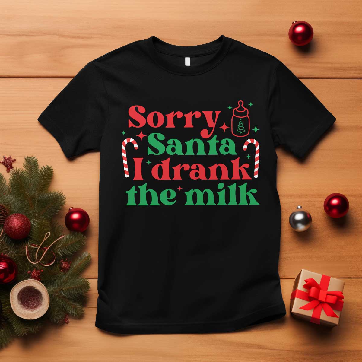 Christmas Baby T Shirt Funny Sorry Santa I Drank The Milk - Wonder Print Shop
