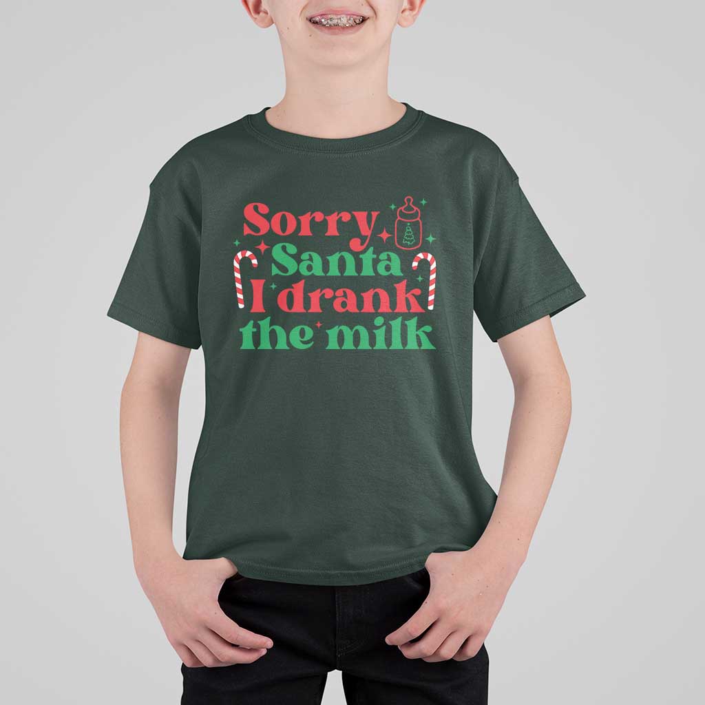 Christmas Baby T Shirt For Kid Funny Sorry Santa I Drank The Milk - Wonder Print Shop
