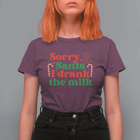 Christmas Baby T Shirt For Women Funny Sorry Santa I Drank The Milk - Wonder Print Shop
