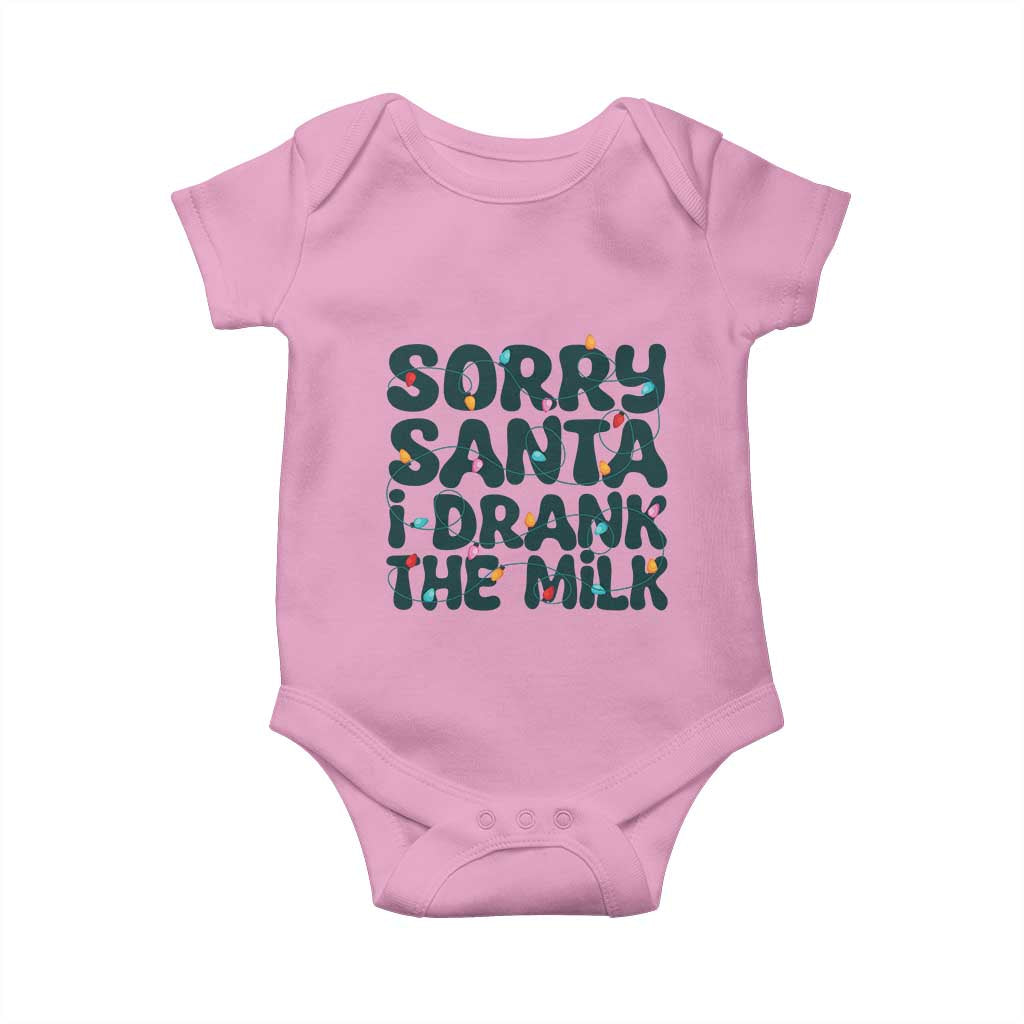 Christmas Baby Baby Onesie Sorry Santa I Drank The Milk Xmas Lights Toddler