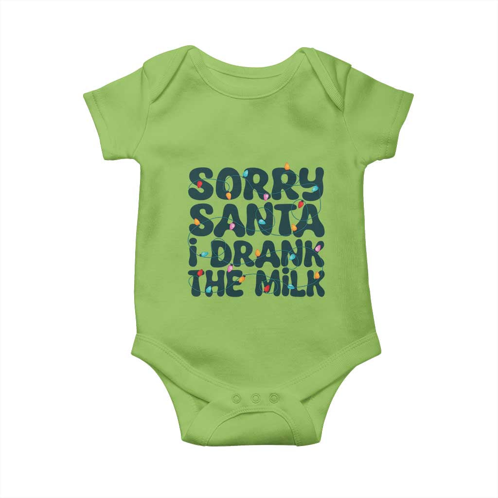 Christmas Baby Baby Onesie Sorry Santa I Drank The Milk Xmas Lights Toddler