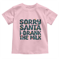 Christmas Baby Toddler T Shirt Sorry Santa I Drank The Milk Xmas Lights Toddler