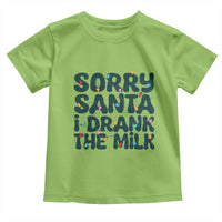 Christmas Baby Toddler T Shirt Sorry Santa I Drank The Milk Xmas Lights Toddler