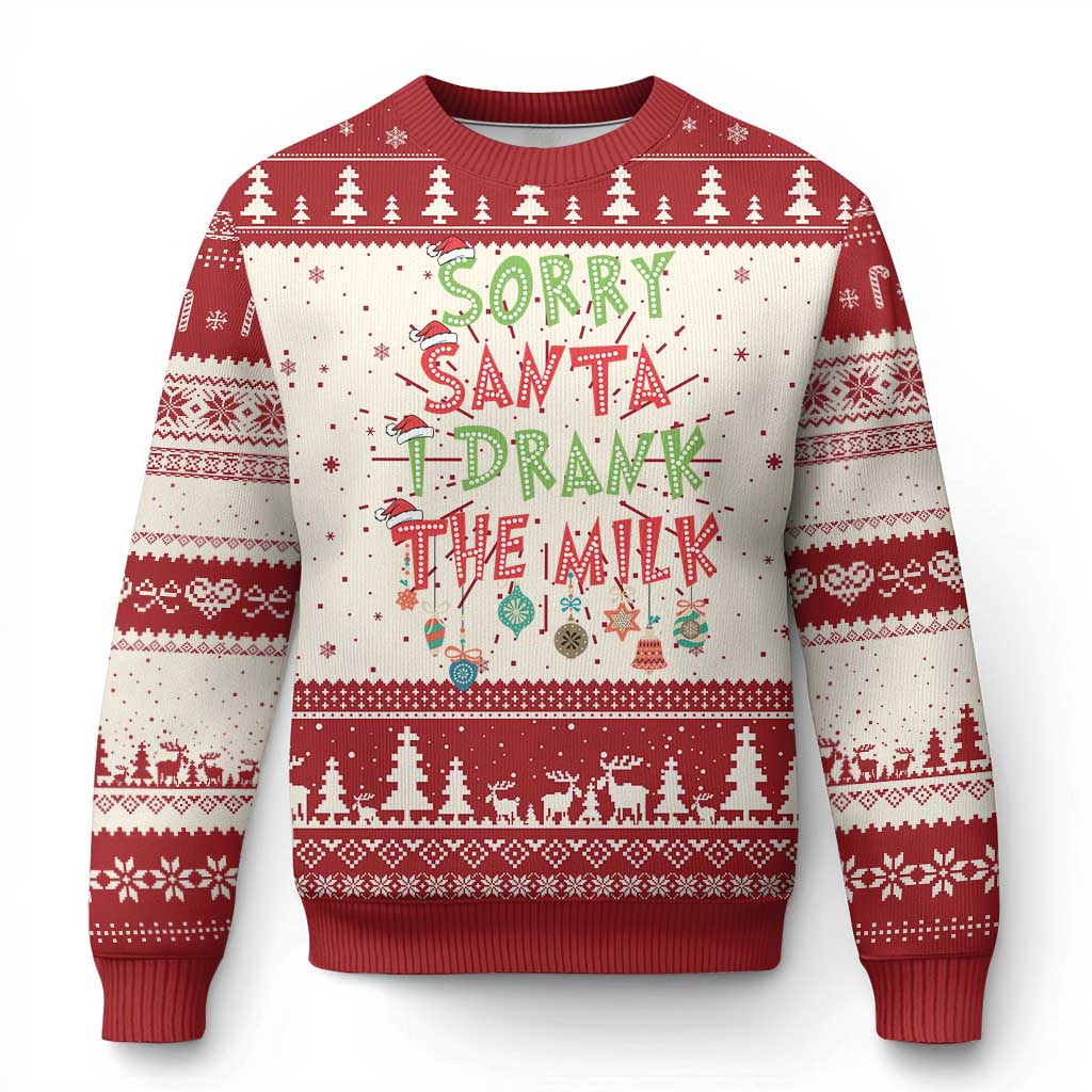 Baby Ugly Christmas Sweater Sorry Santa I Drank The Milk - Wonder Print Shop