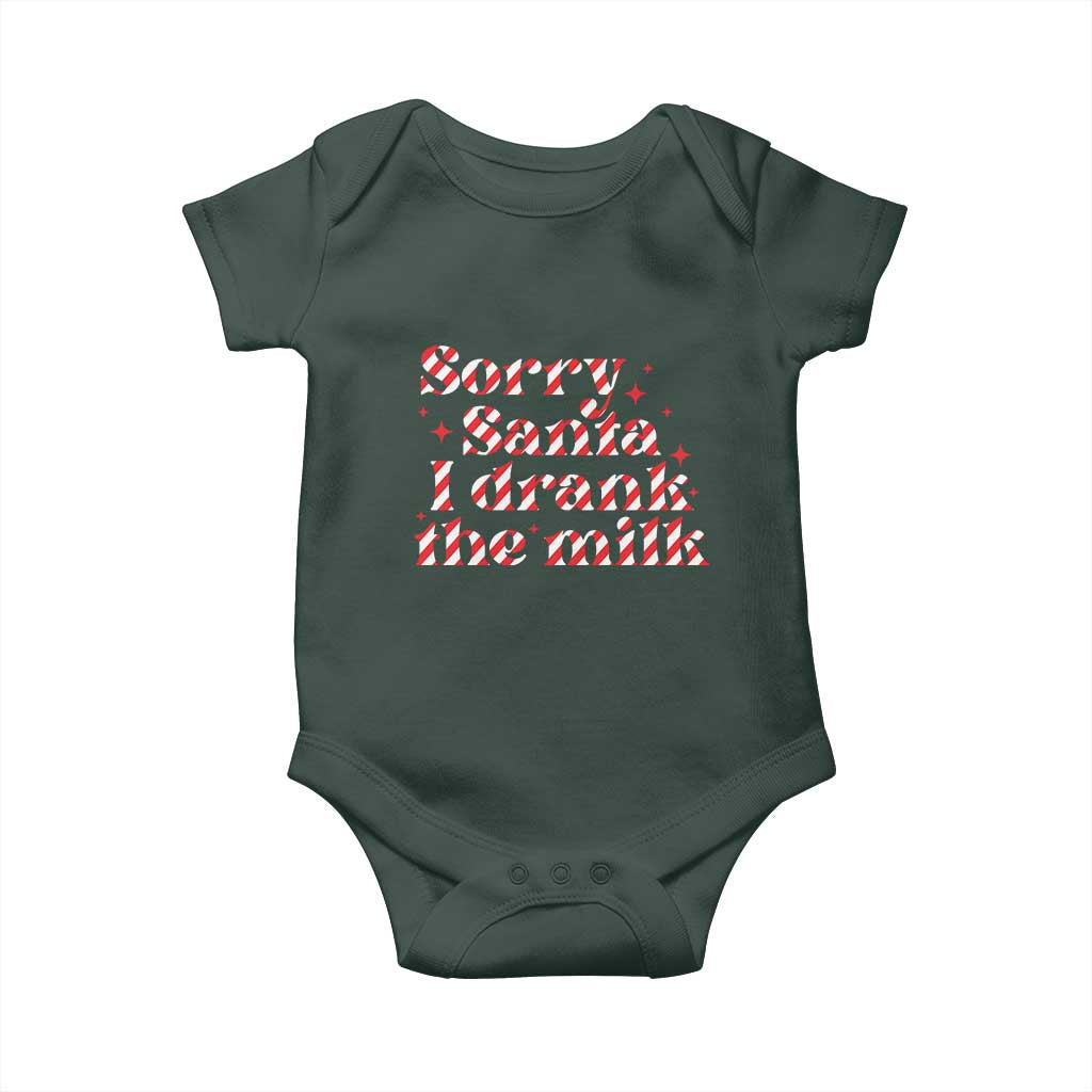 Christmas Baby Baby Onesie Sorry Santa I Drank The Milk Candy Cane