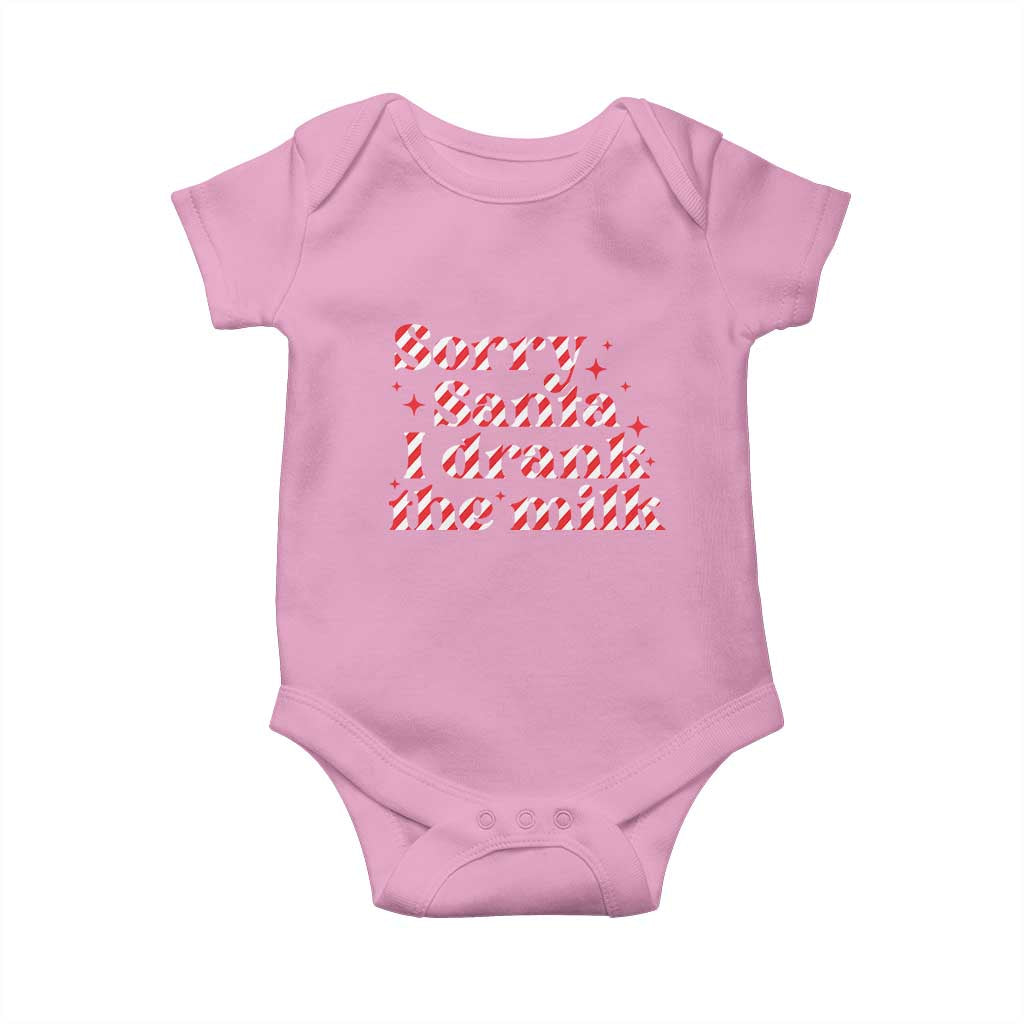 Christmas Baby Baby Onesie Sorry Santa I Drank The Milk Candy Cane