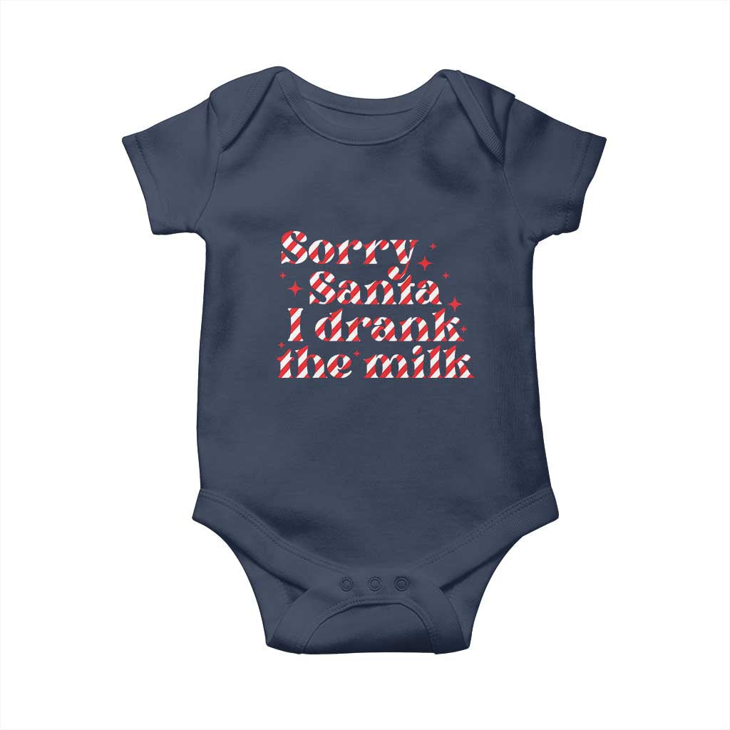 Christmas Baby Baby Onesie Sorry Santa I Drank The Milk Candy Cane