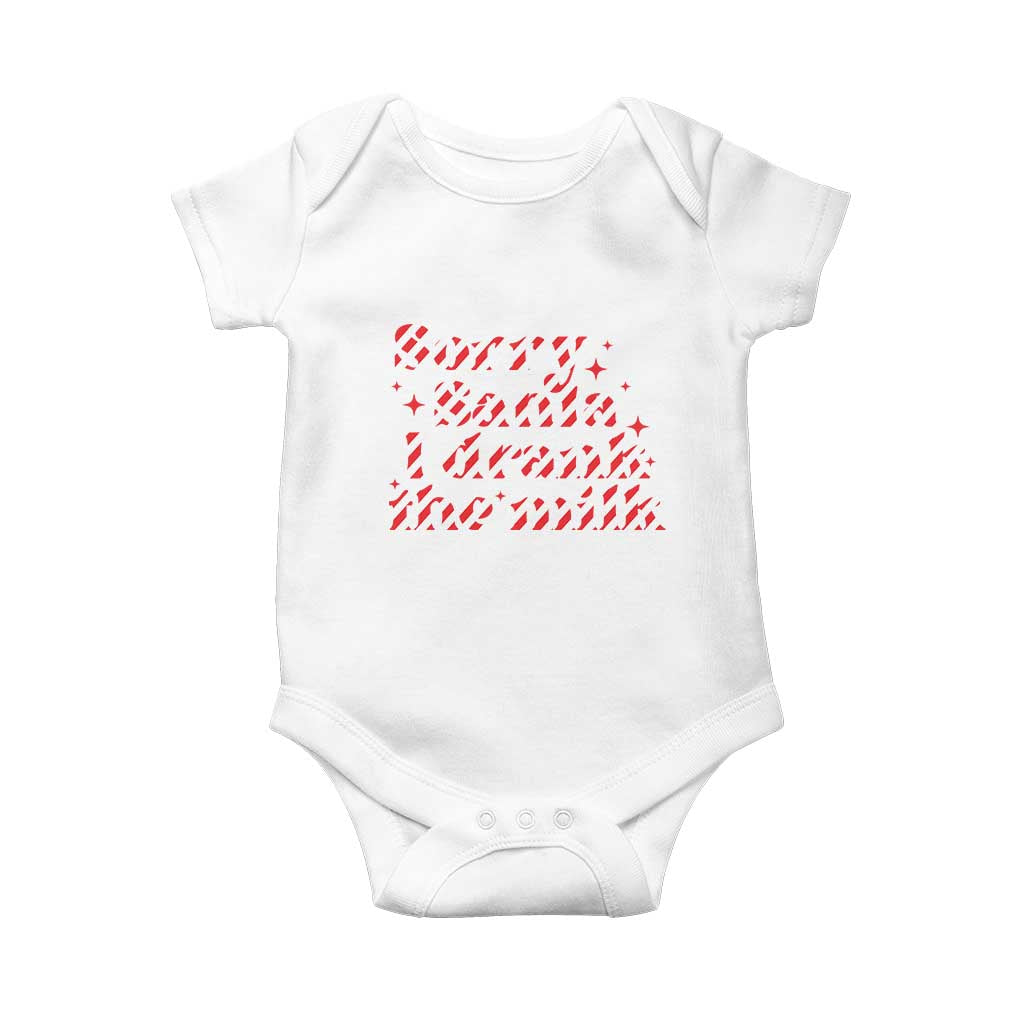 Christmas Baby Baby Onesie Sorry Santa I Drank The Milk Candy Cane